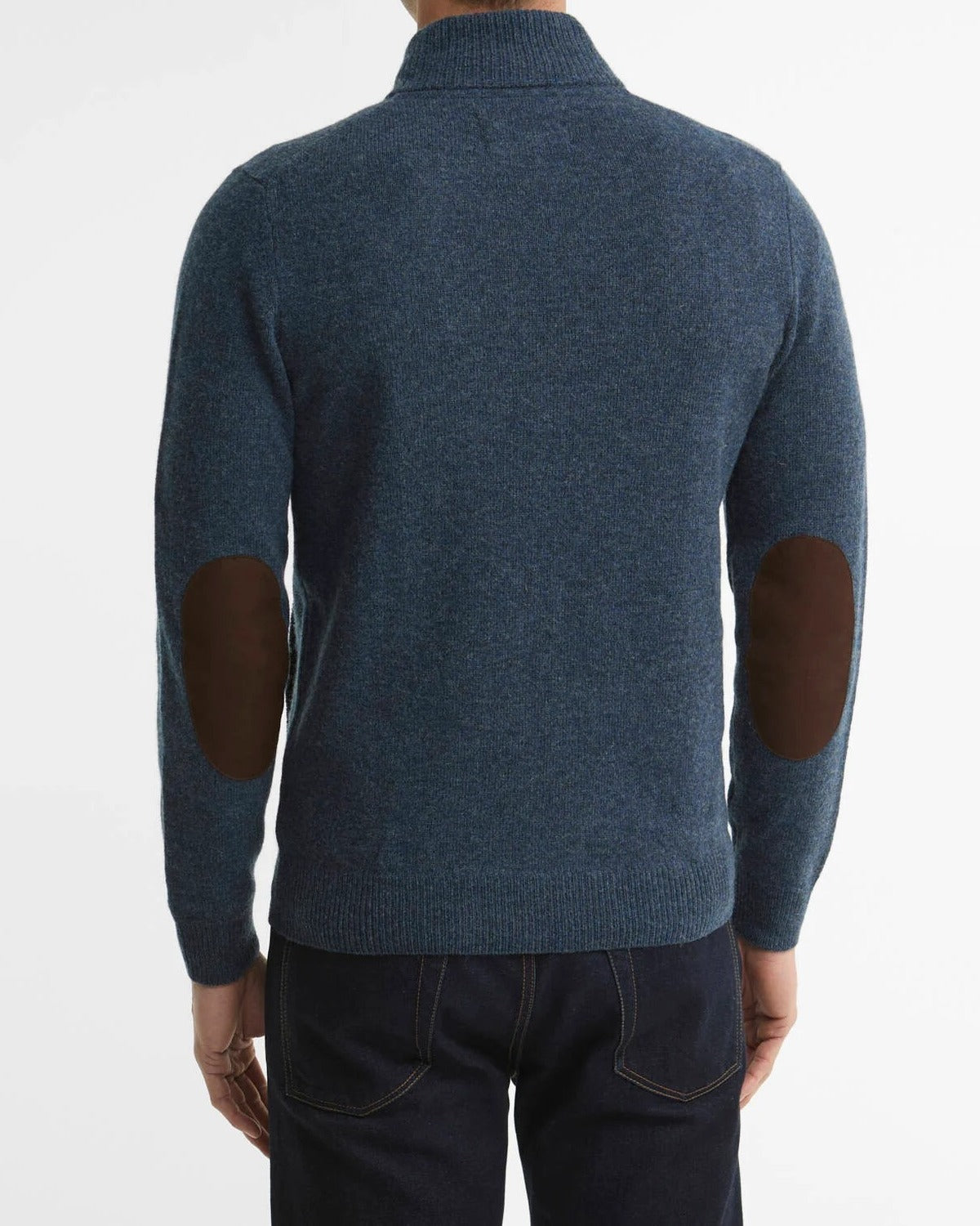 BARBOUR Maglione Uomo Essential Patch Zip-Indigo