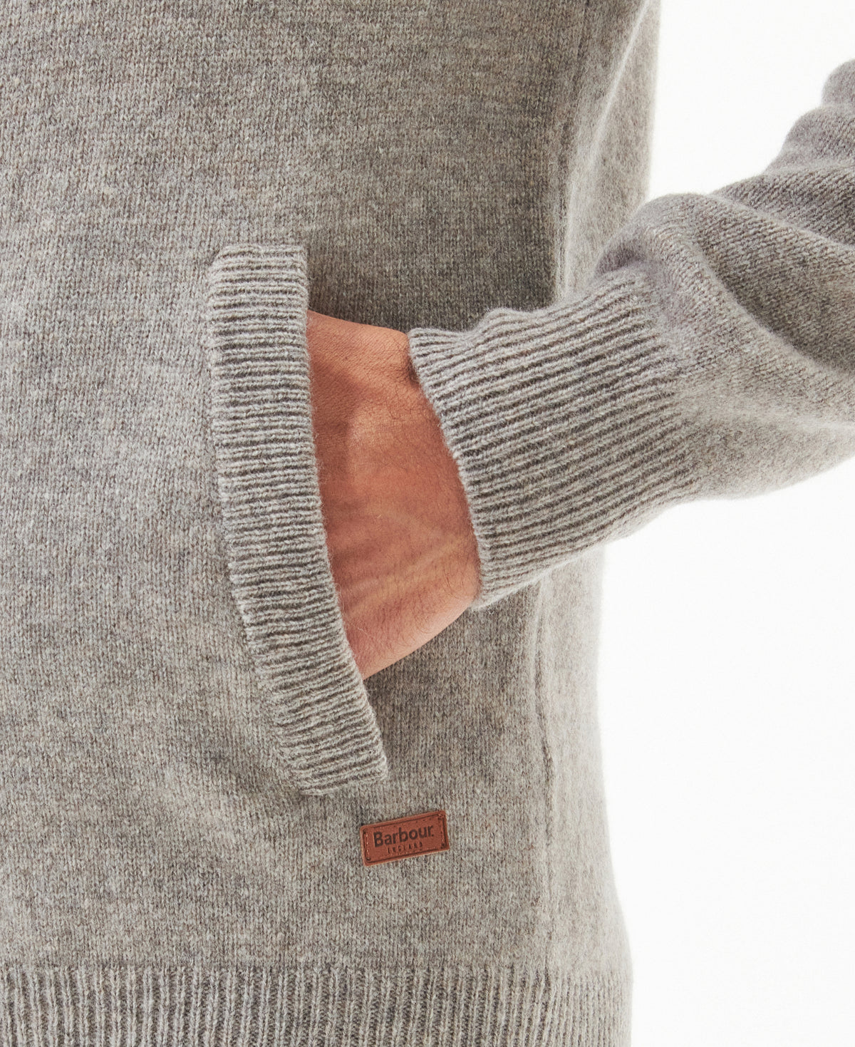 BARBOUR Maglione Uomo Essential Patch Zip-New Stone