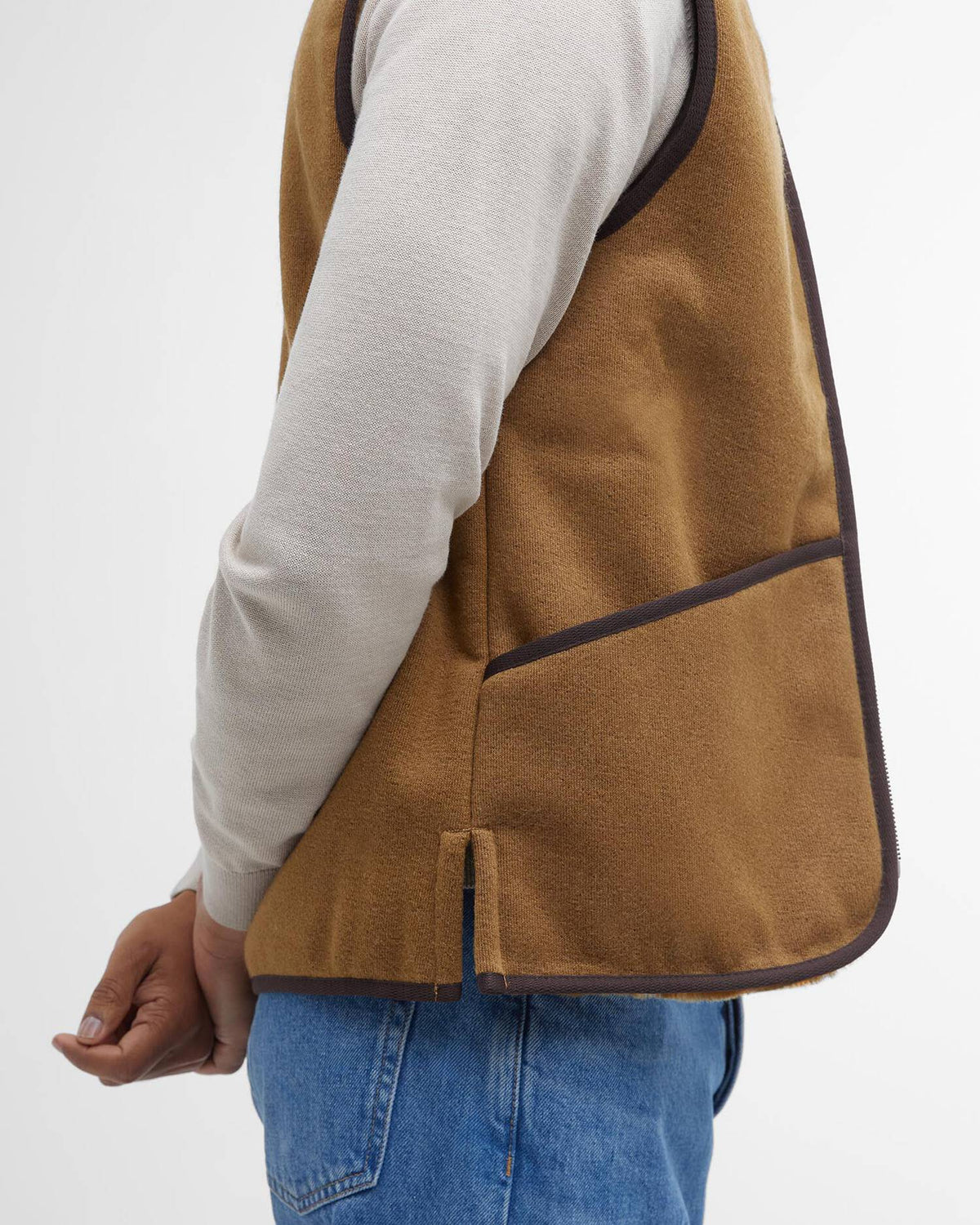BARBOUR Gilet Uomo Pile Ecopelliccia-Classic Brown