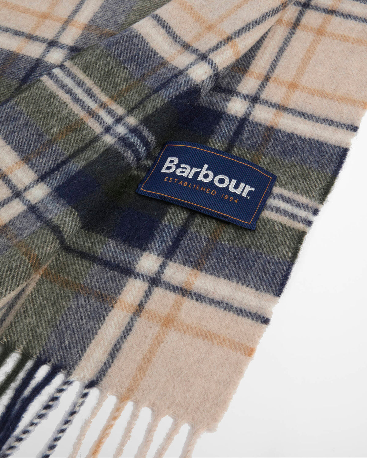 BARBOUR Sciarpa Uomo NEW CHECK TARTAN-Sand Beige Plaid