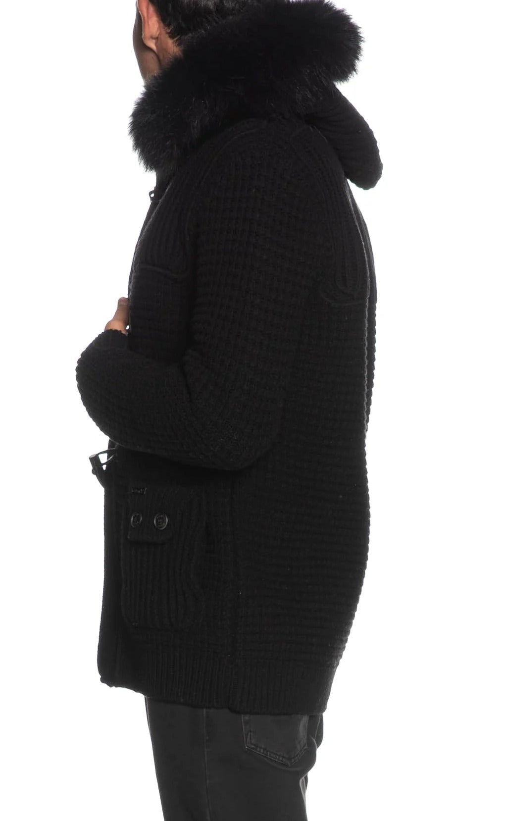 BARK Giubbotto Uomo SHORT DUFFLE COAT W/MURMASKY-Nero