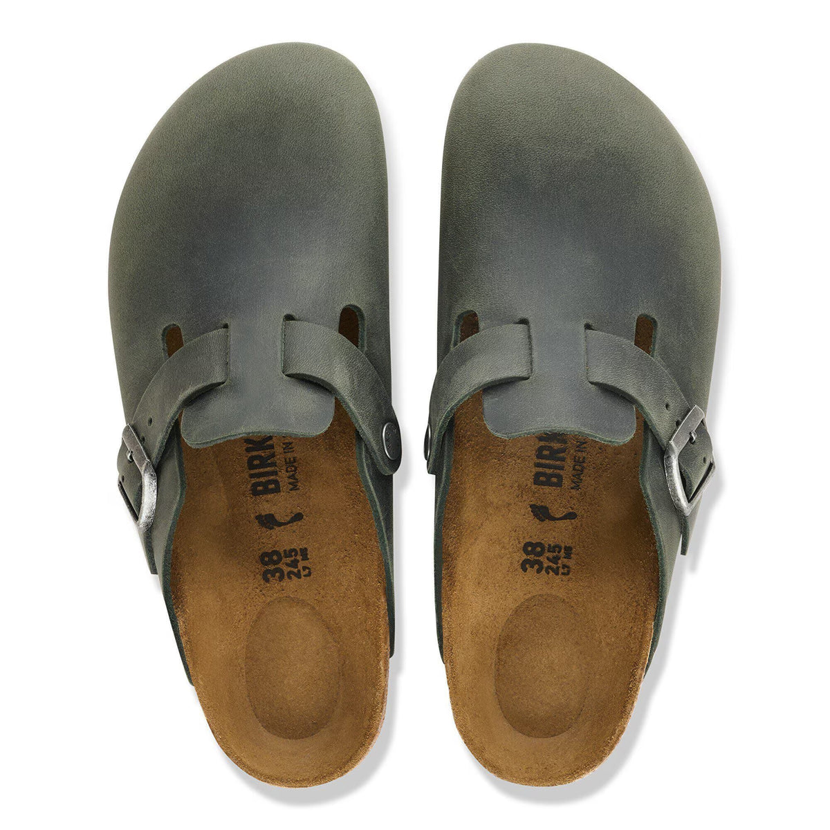 BIRKENSTOCK Ciabatta Uomo Boston Oiled Leather-Thyme