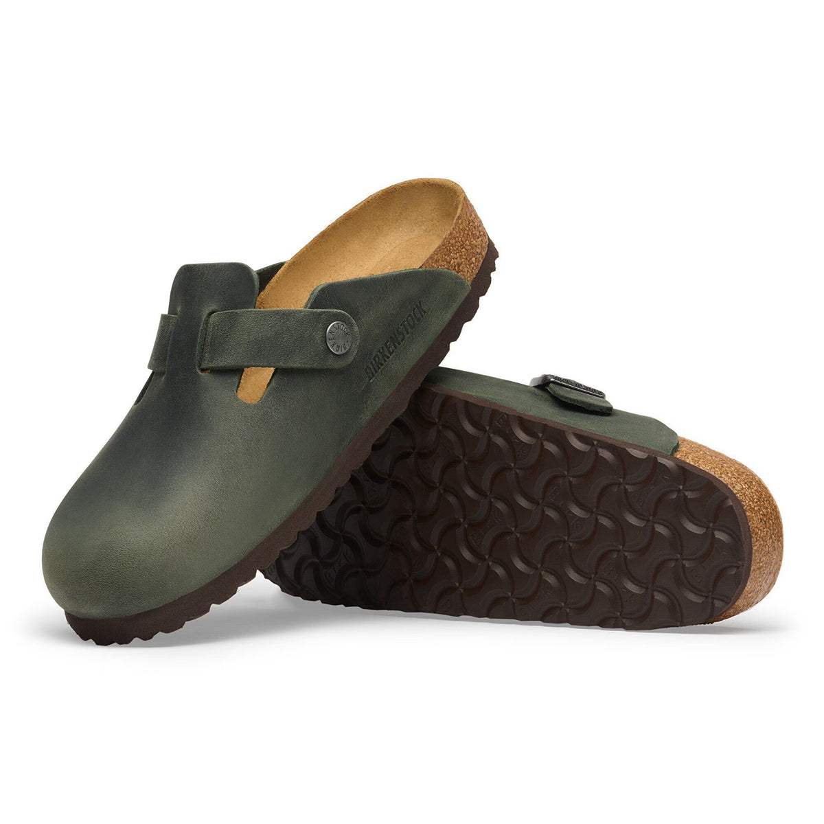 BIRKENSTOCK Ciabatta Uomo Boston Oiled Leather-Thyme