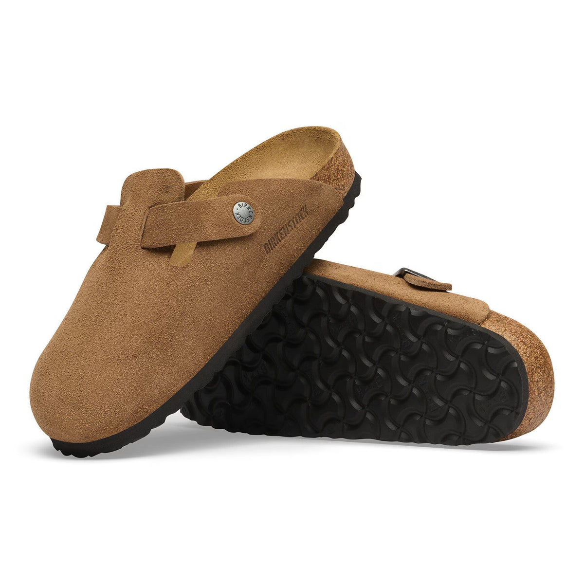 BIRKENSTOCK Ciabatta Unisex BOSTON SUEDE LEATHER-Dark Tea