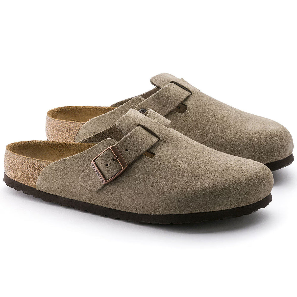 BIRKENSTOCK Ciabatta Unisex BOSTON SFB SUEDE-Taupe
