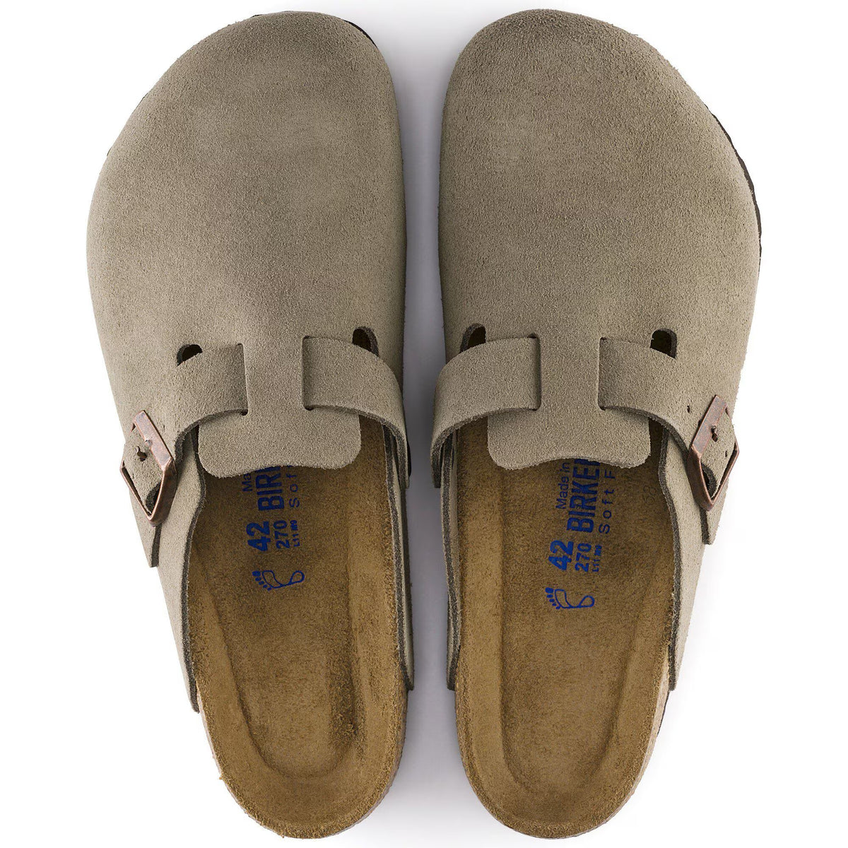 BIRKENSTOCK Ciabatta Unisex BOSTON SFB SUEDE-Taupe