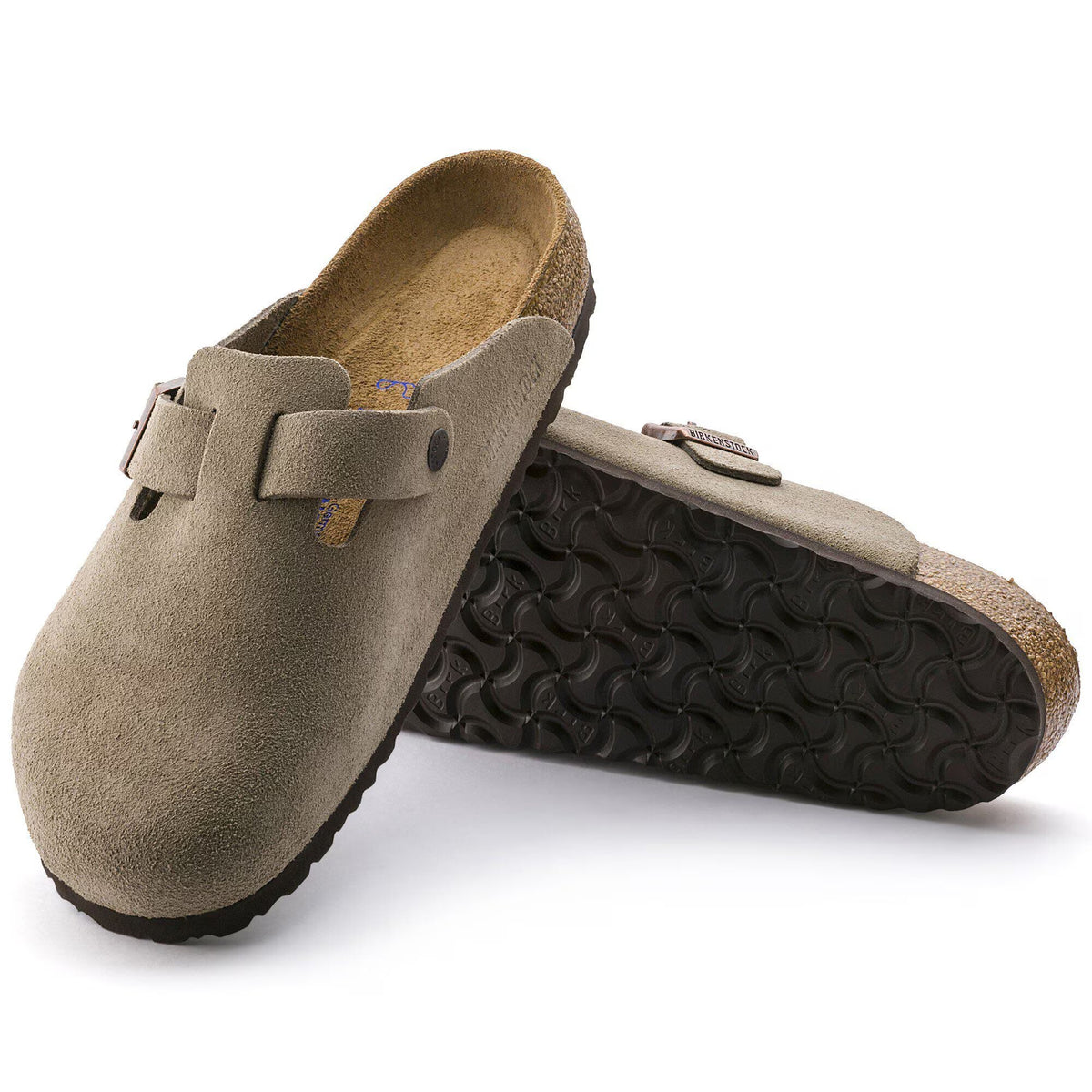BIRKENSTOCK Ciabatta Unisex BOSTON SFB SUEDE-Taupe