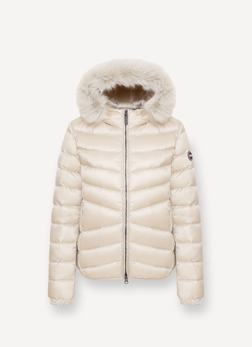 COLMAR Piumino Donna Icon Cappuccio Ecopelliccia-Bianco Nude