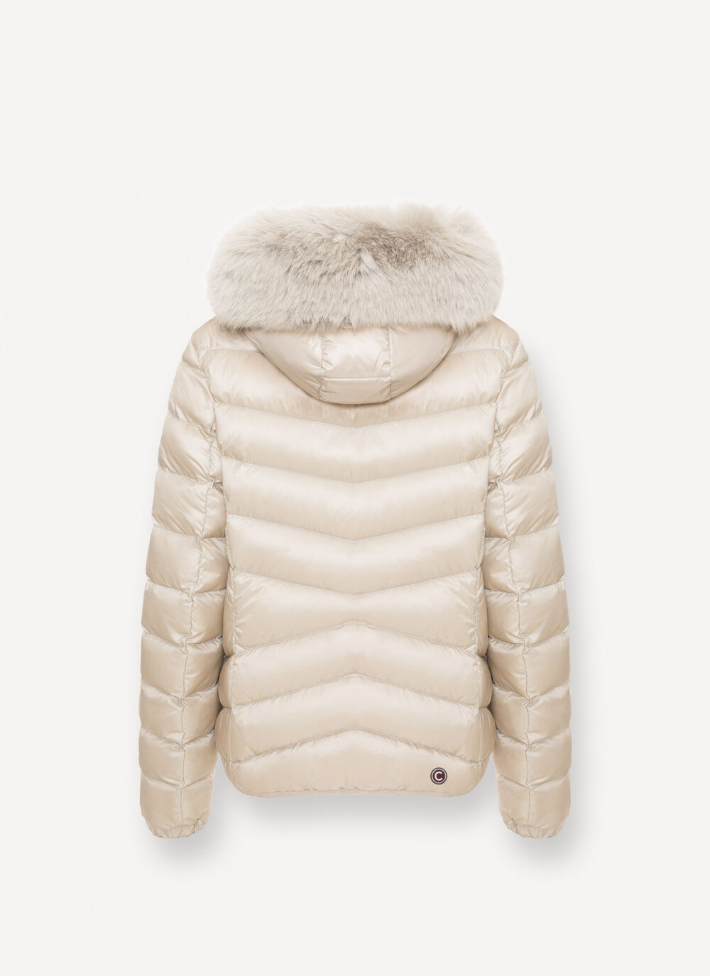 COLMAR Piumino Donna Icon Cappuccio Ecopelliccia-Bianco Nude