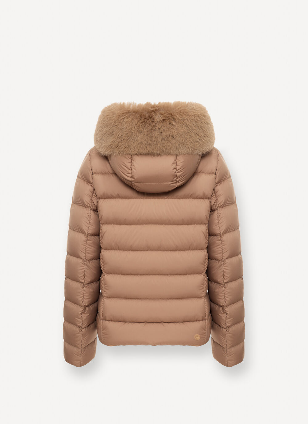 COLMAR Piumino Donna Opaco Cappuccio Ecopelliccia-Beige Marrakech