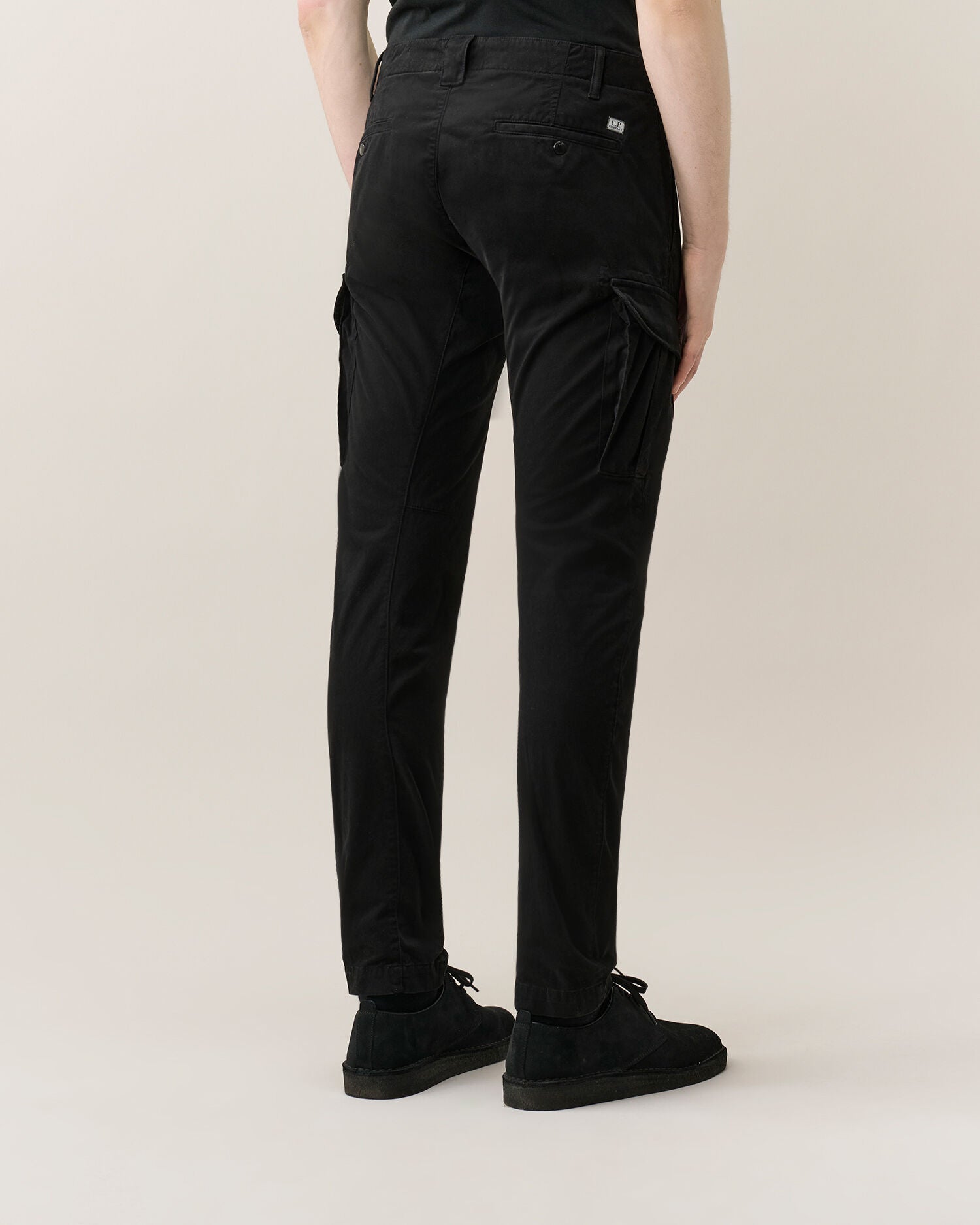 C.P. COMPANY Pantalone Uomo Stretch Sateen Ergonomic Cargo-Black