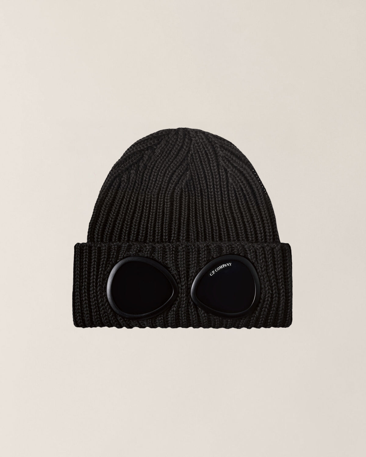 C.P. COMPANY BerrettoUomo Extrafine Merino Google-Black
