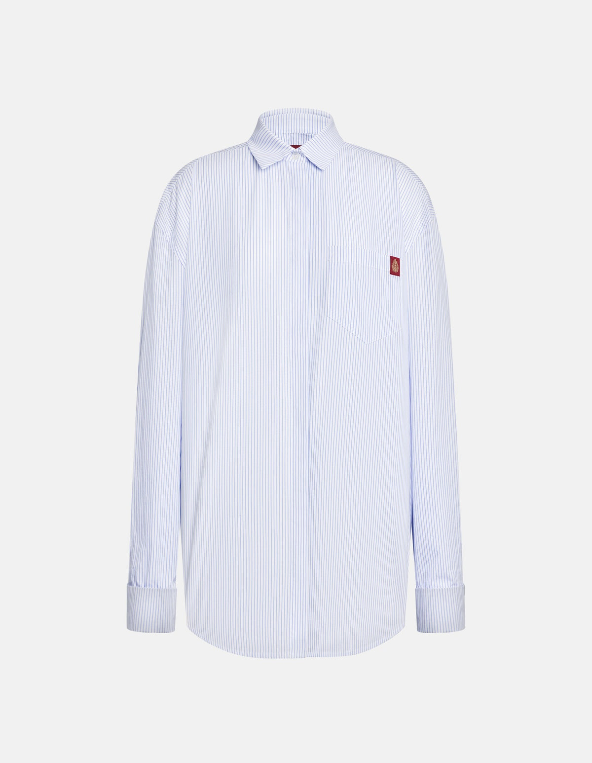 DONDUP Camicia Donna Cotone Righe Over-Celeste