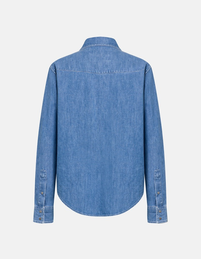 DONDUP Camicia Donna Denim-Blu