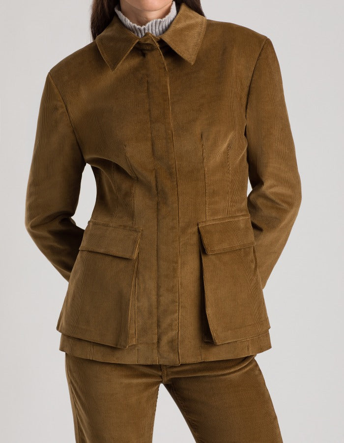 DONDUP Giacca Donna Velluto Stretch-Cammello