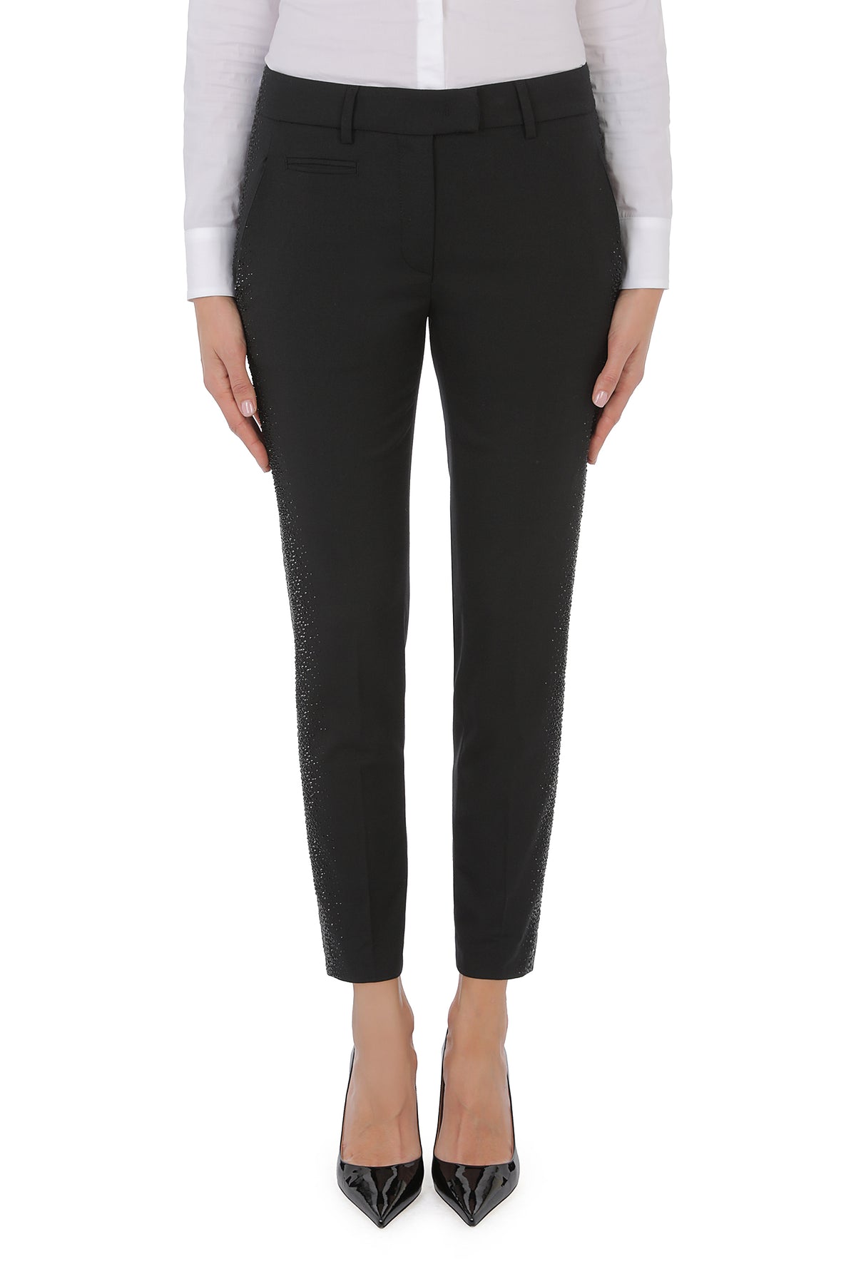 DONDUP Pantalone Donna PERFECT STRASS-Nero