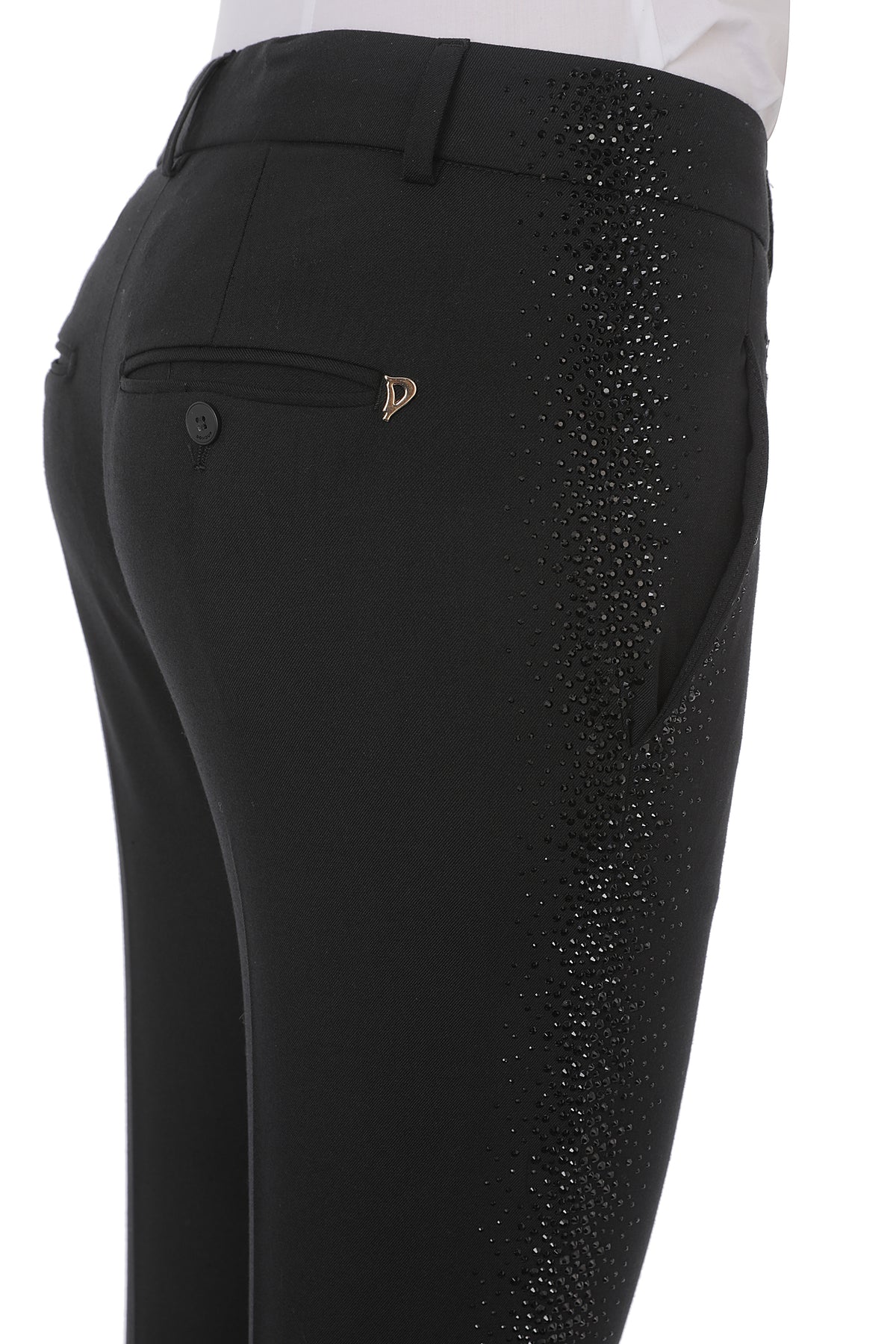 DONDUP Pantalone Donna PERFECT STRASS-Nero