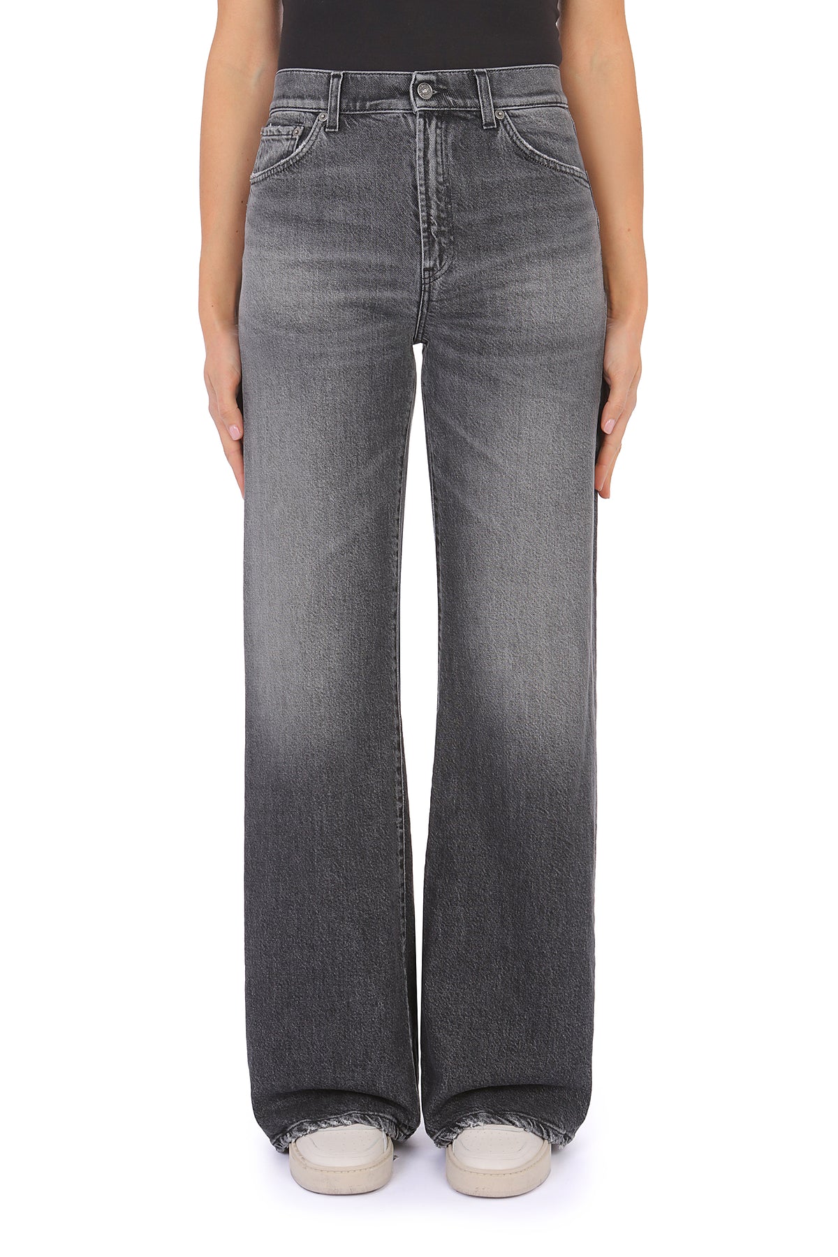 DONDUP Jeans Donna AMBER Wide Leg-Nero