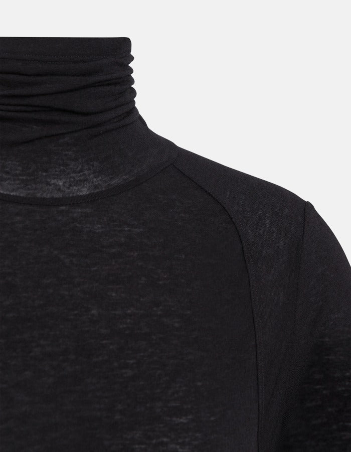 DONDUP Maglia Donna Dolcevita Modal Lana-Nero