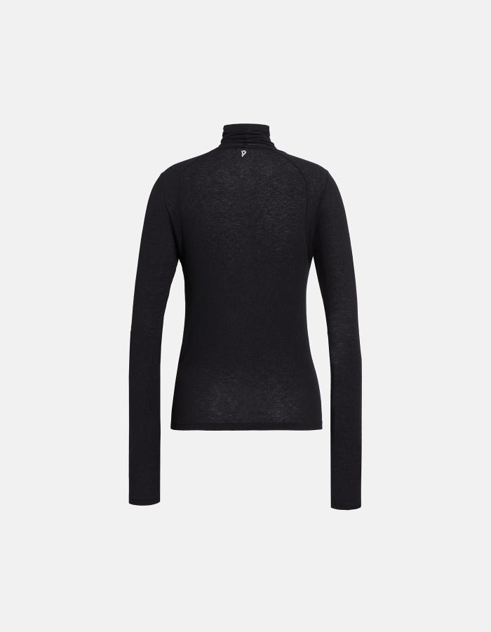 DONDUP Maglia Donna Dolcevita Modal Lana-Nero