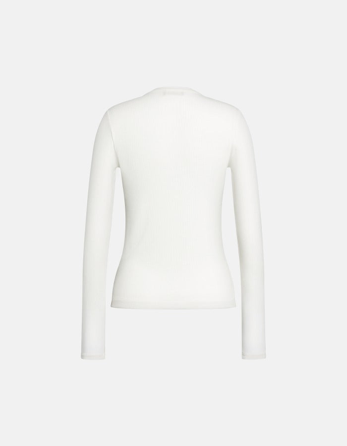DONDUP Maglia Donna Viscosa Costine-Bianco