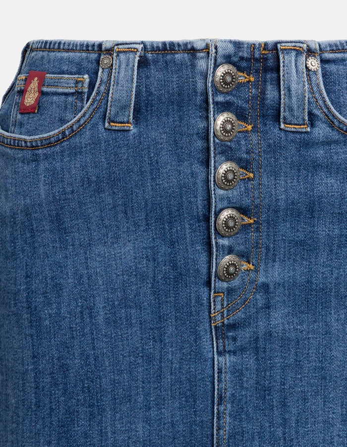 DONDUP Gonna Corta Donna Denim Stretch-Blu