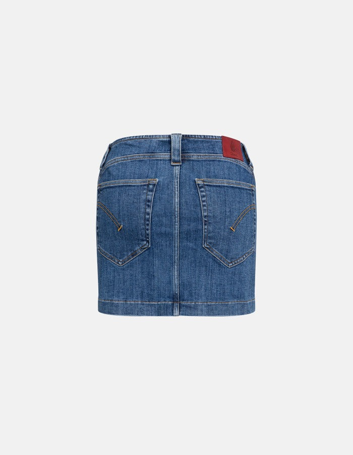 DONDUP Gonna Corta Donna Denim Stretch-Blu