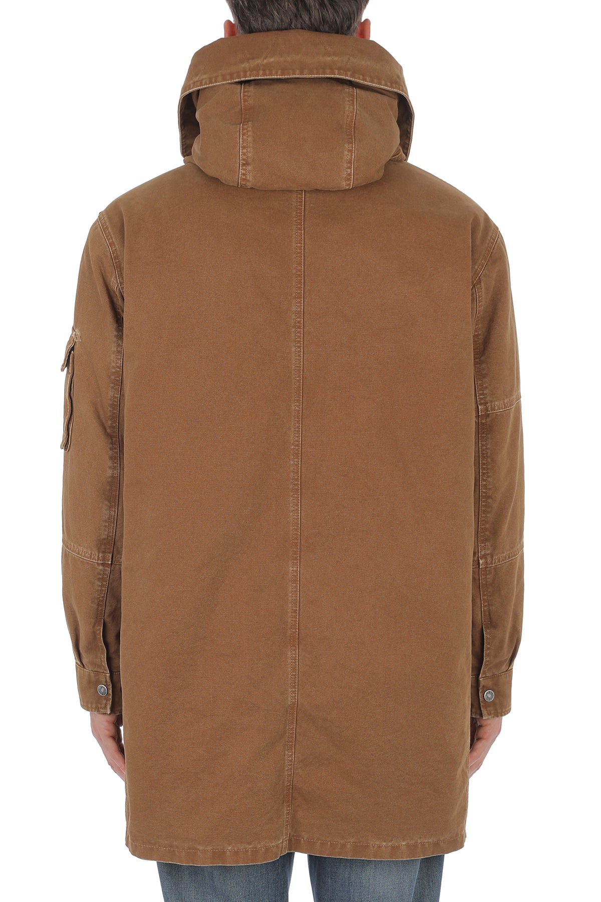 DONDUP Parka Uomo Canvas-Marrone