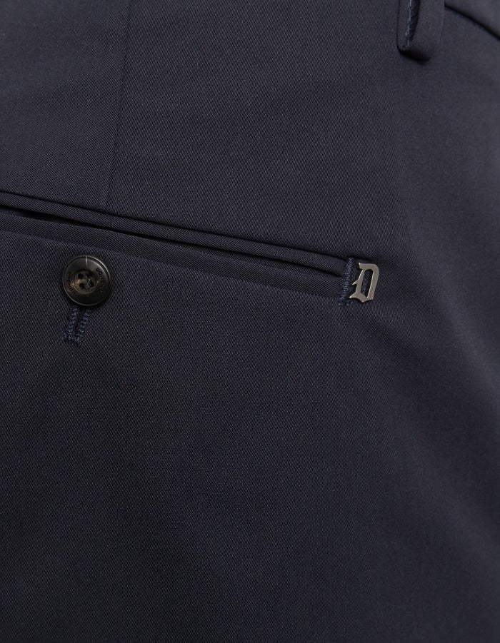 DONDUP Pantalone Uomo Gaubert Slim Gabardina-Blu Tuareg