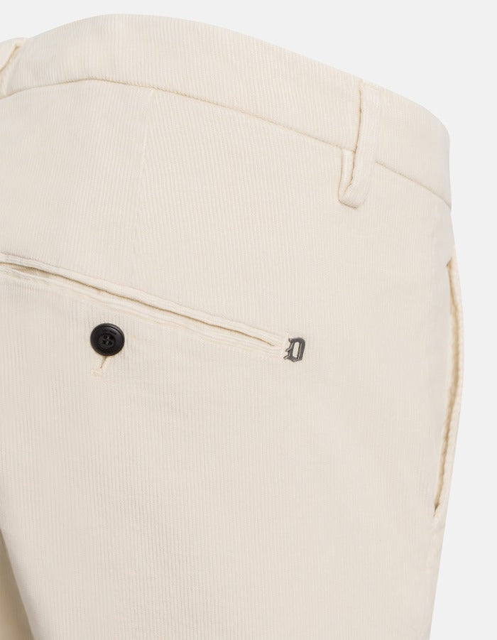 DONDUP Pantalone Uomo Gaubert Slim Velluto-Avorio