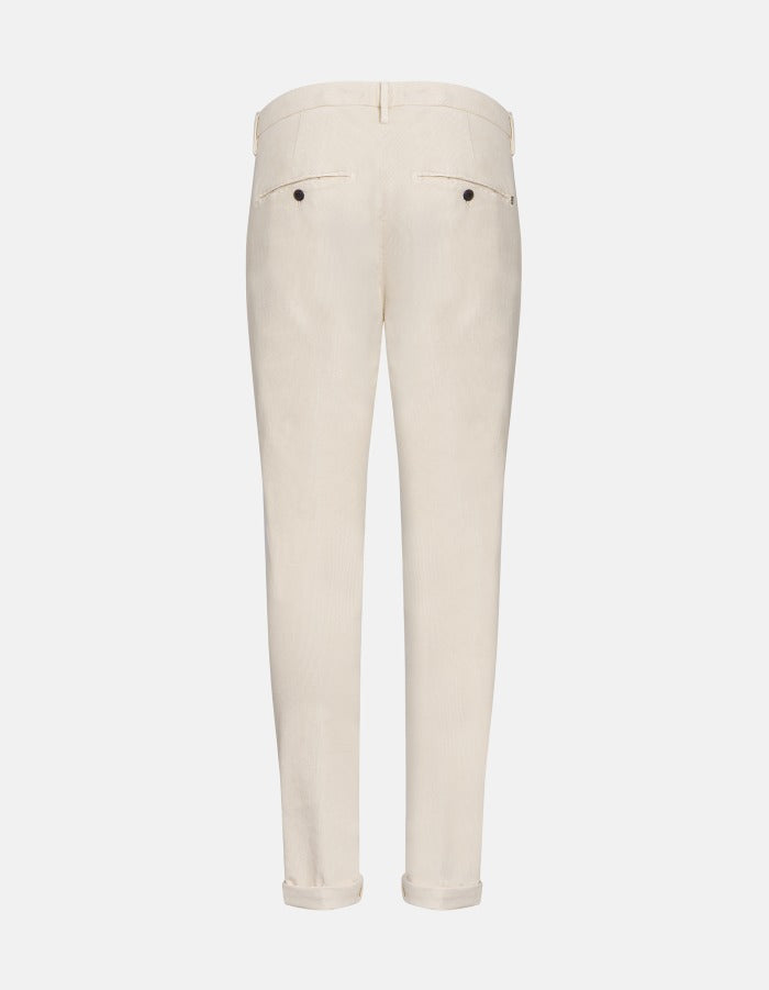 DONDUP Pantalone Uomo Gaubert Slim Velluto-Avorio