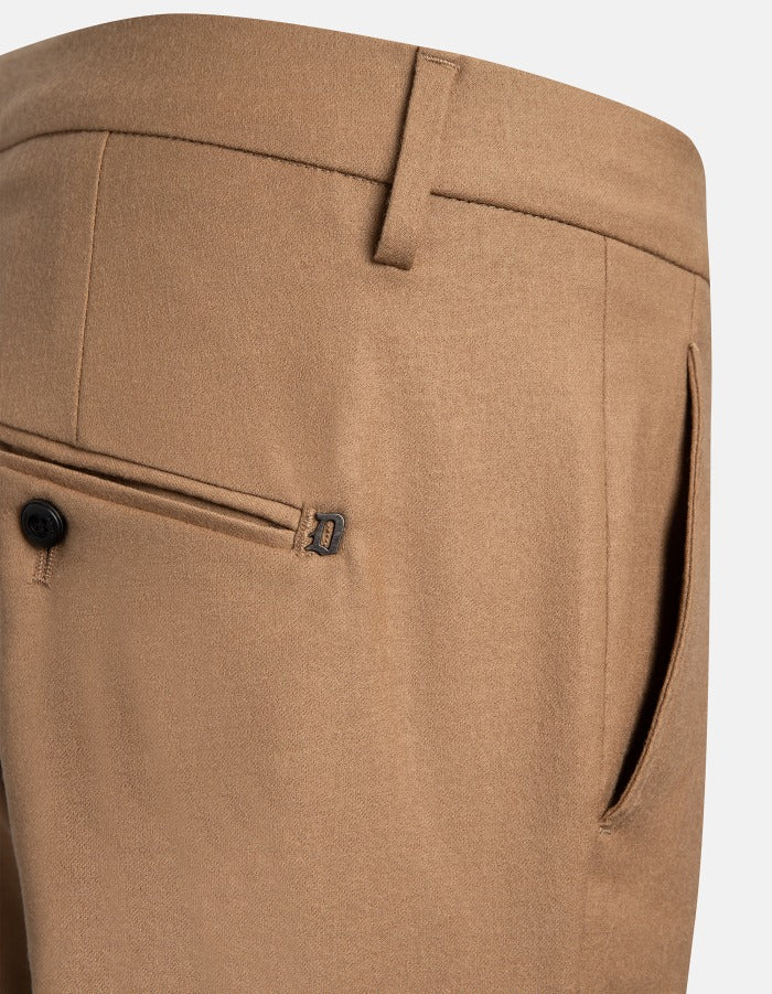 DONDUP Pantalone Uomo Gaubert Slim Flanella-Cammello