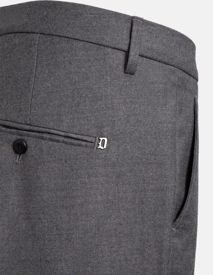 DONDUP Pantalone Uomo Gaubert Slim Flanella-Grigio