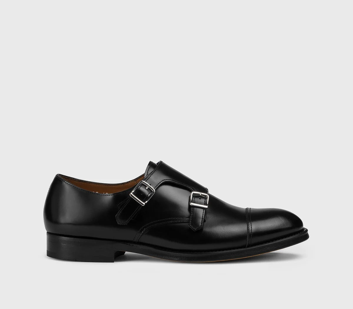 DOUCAL'S Scarpa Uomo Doppia Fibbia-Nero