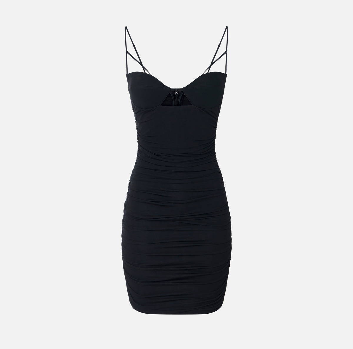 ELISABETTA FRANCHI Abito Corto jersey crêpe Drappeggiato-Nero