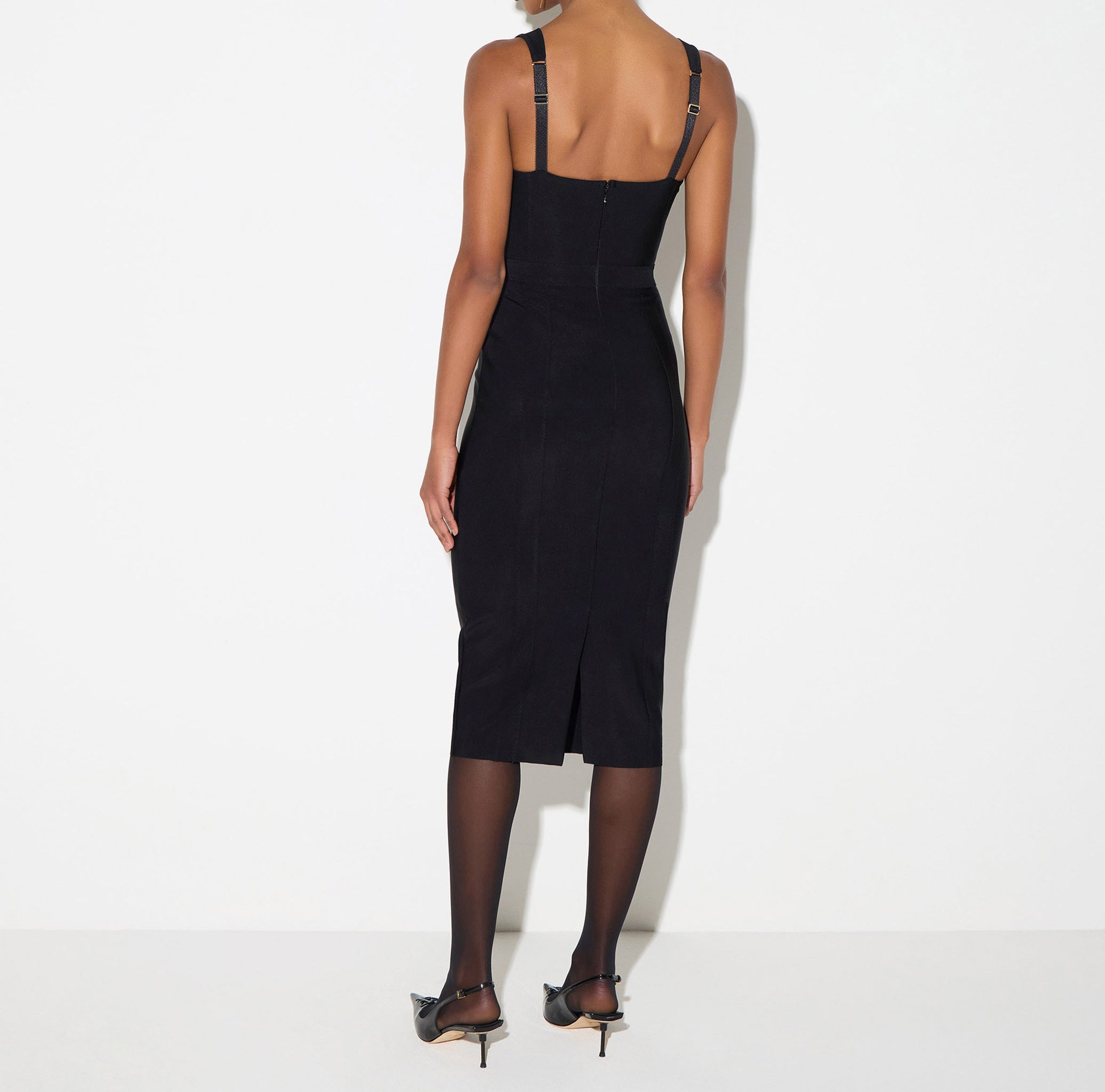 ELISABETTA FRANCHI Abito Midi Scuba-Nero