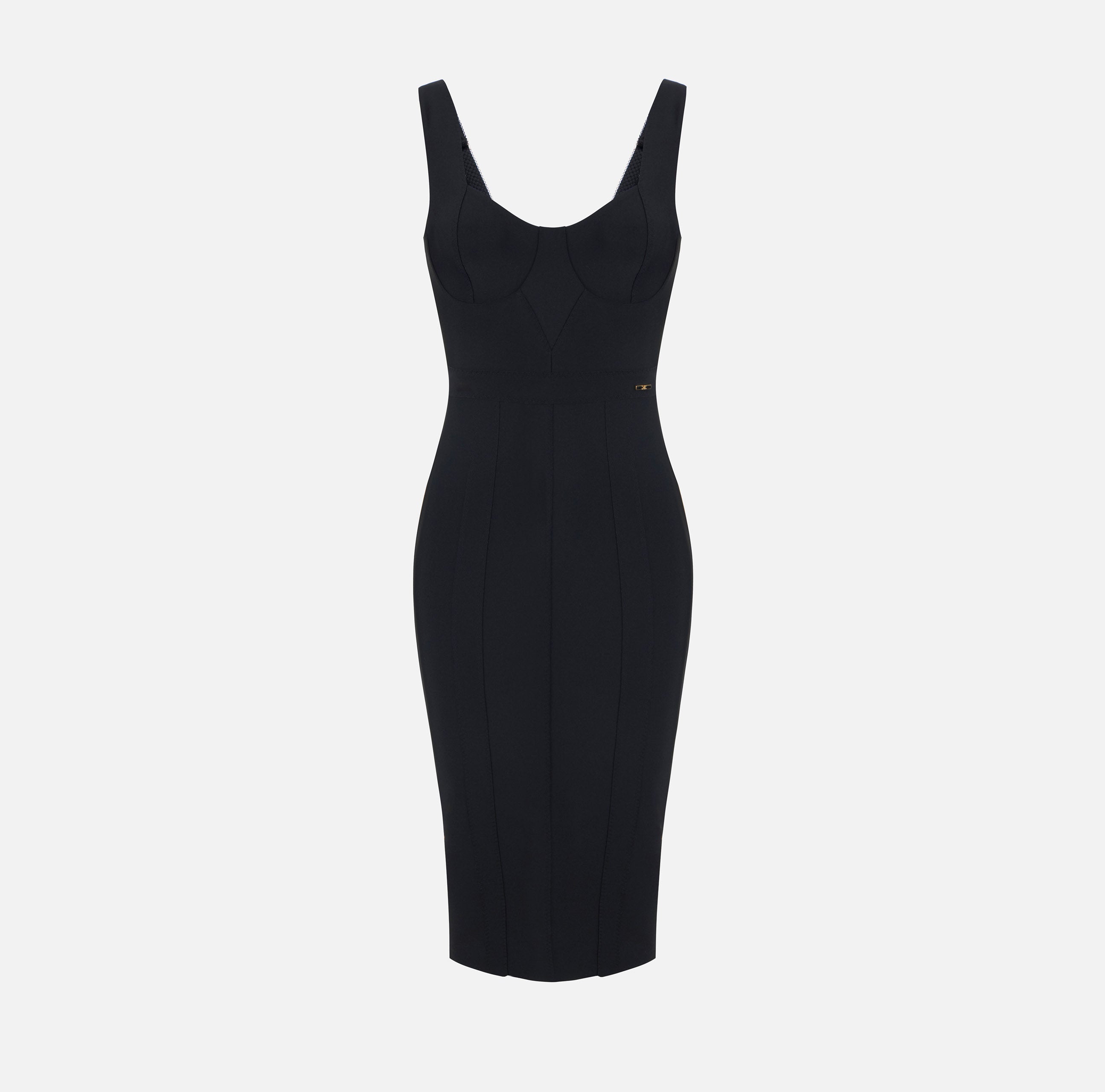 ELISABETTA FRANCHI Abito Midi Scuba-Nero