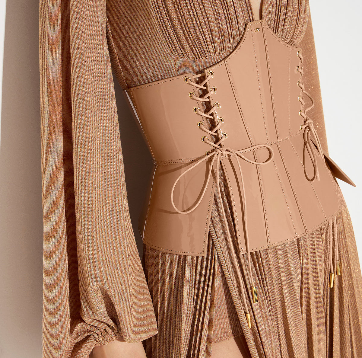 ELISABETTA FRANCHI Abito Red Carpet Jersey Laminato-Suede