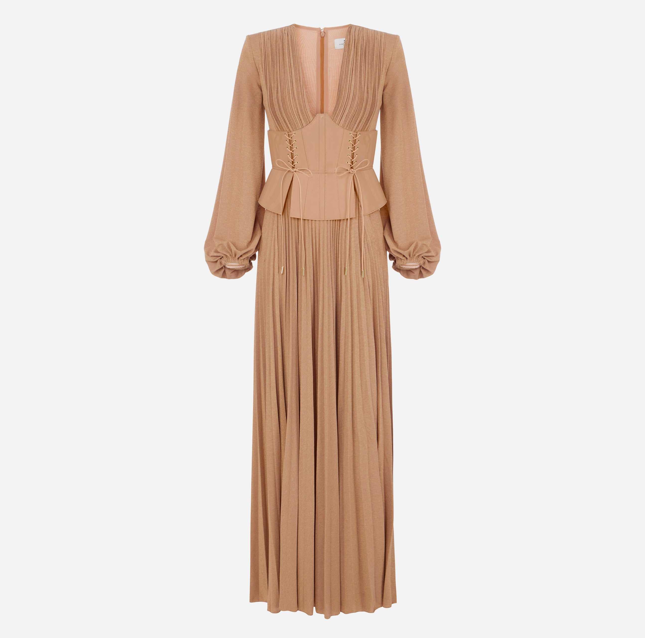 ELISABETTA FRANCHI Abito Red Carpet Jersey Laminato-Suede