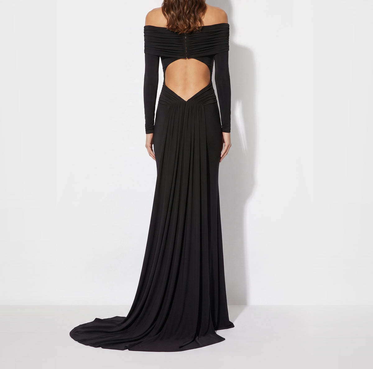 ELISABETTA FRANCHI Abito Red Carpet jersey crêpe-Nero