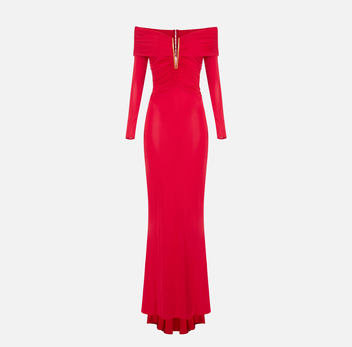 ELISABETTA FRANCHI Abito Red Carpet jersey crêpe-Red Passion