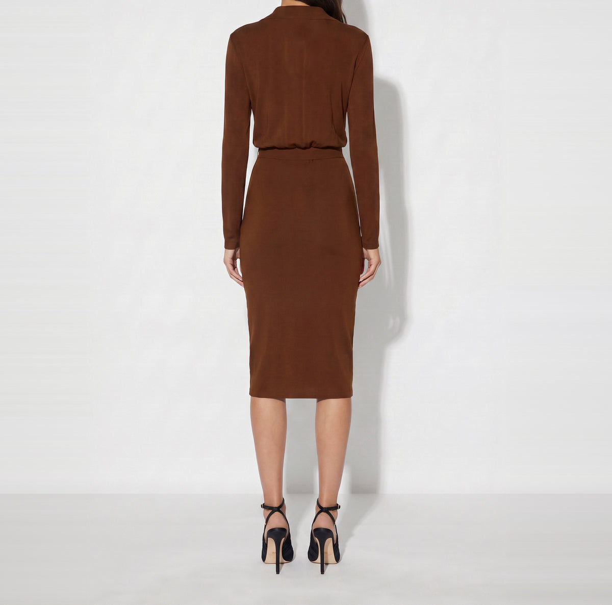 ELISABETTA FRANCHI Abito Midi Maglia Viscosa Collana-Sigaro