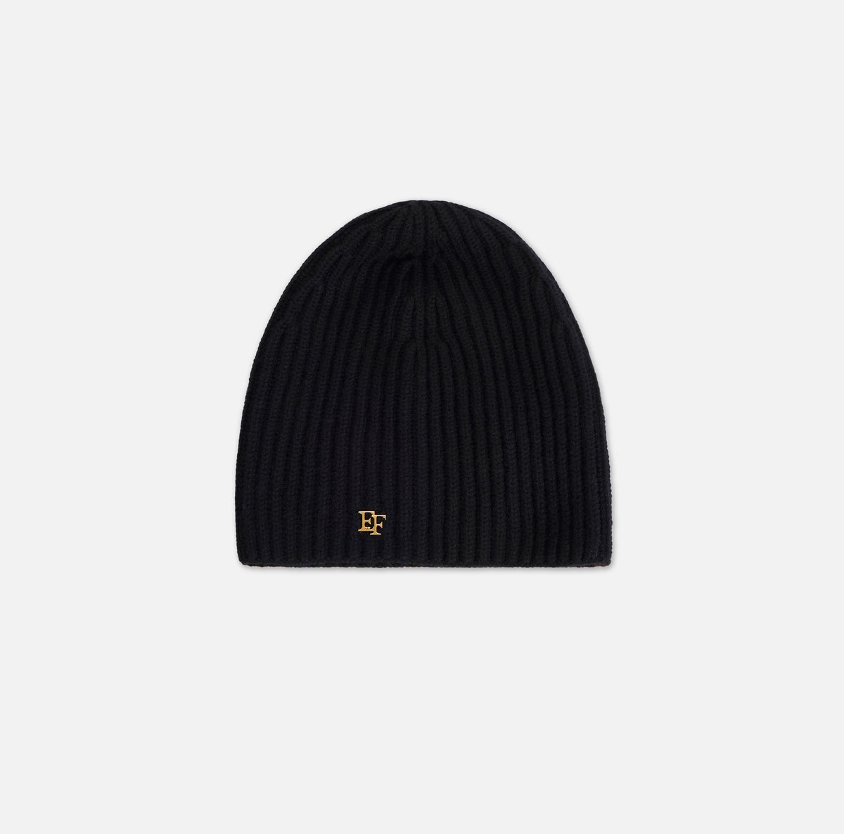 ELISABETT FRANCHI Berretto Cashmere Costine Logo-Nero