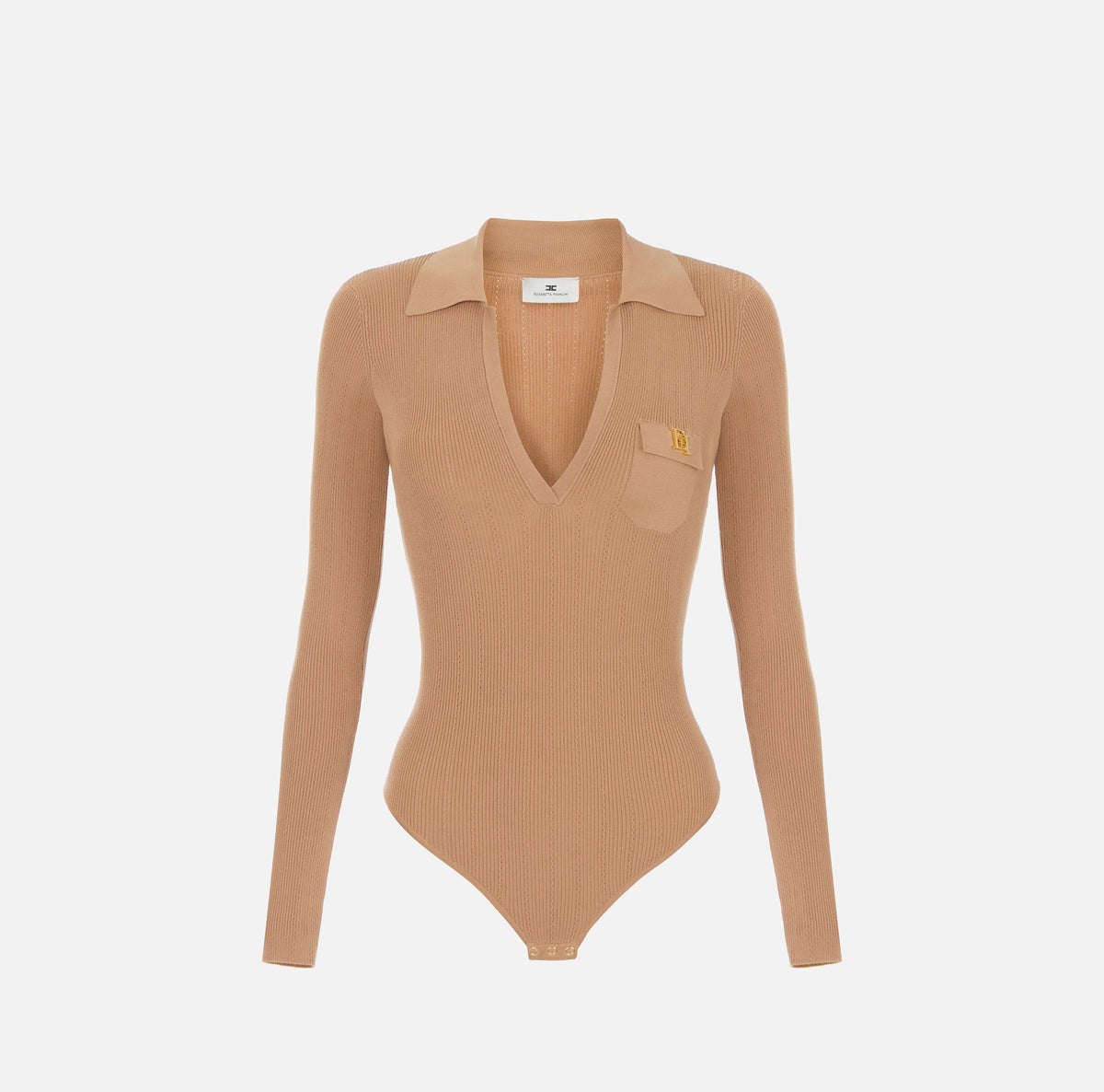 ELISABETTA FRANCHI Body Maglia Costine Ricami à Jour-Pelle
