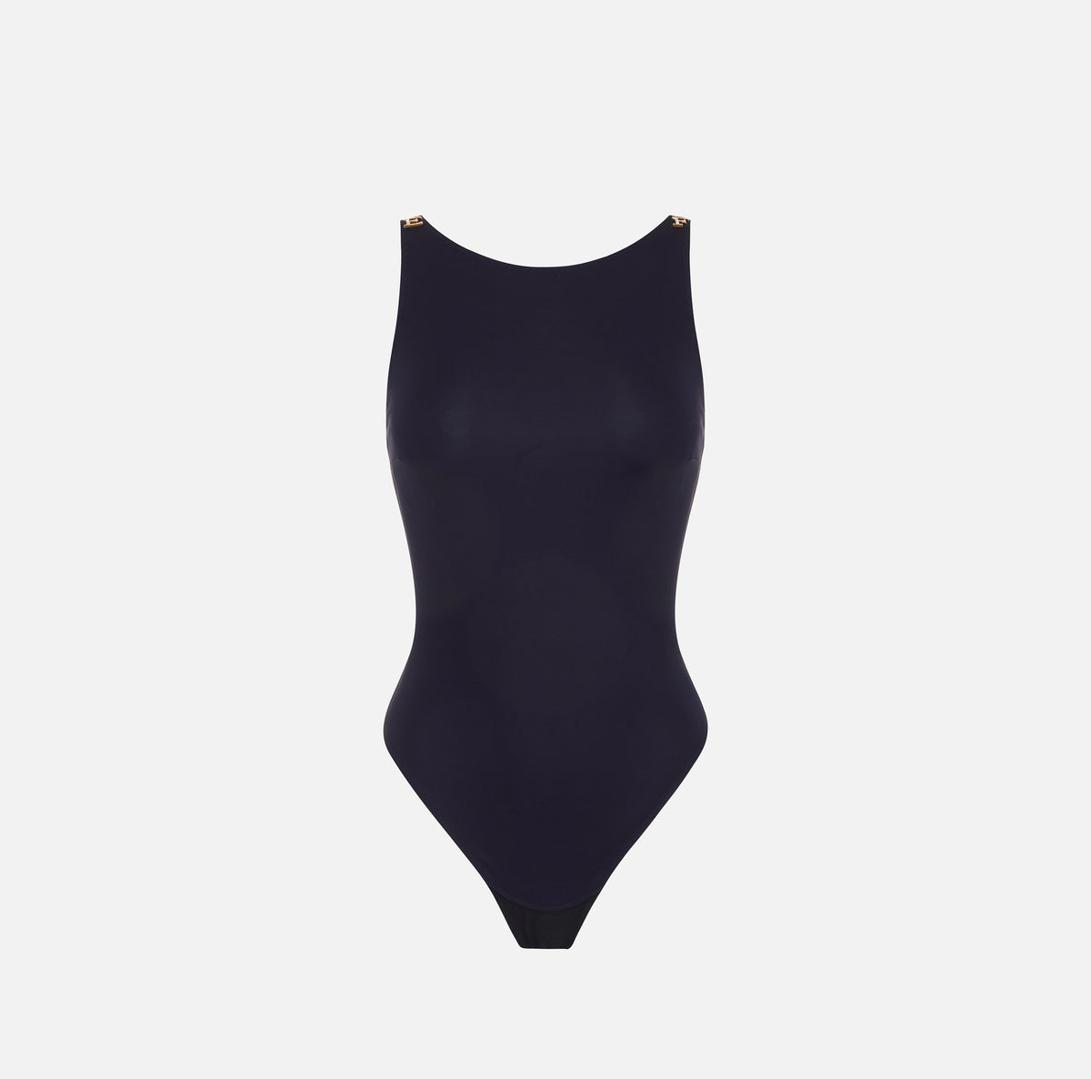 ELISABETTA FRANCHI Body jersey crêpe Logo Spalline-Blu Notte
