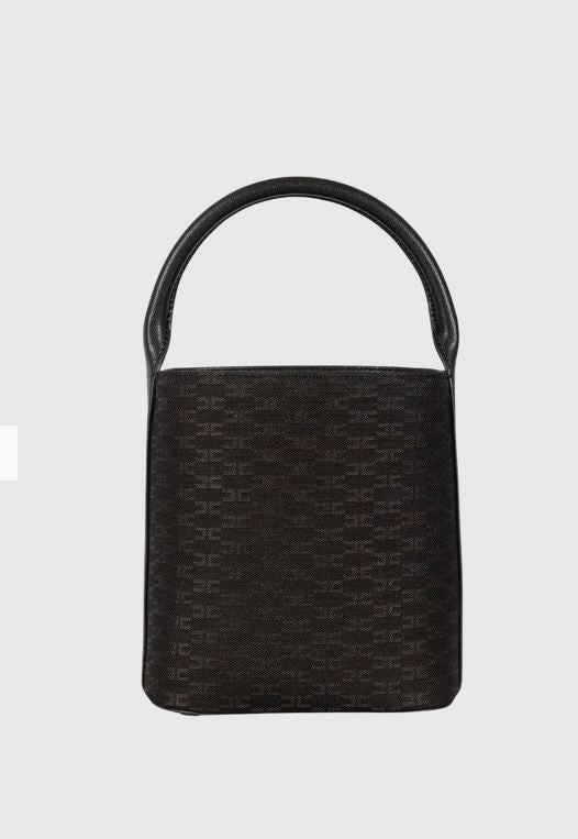 ELISABETTA FRANCHI Borsa Secchiello Jacquard Monogram-Nero