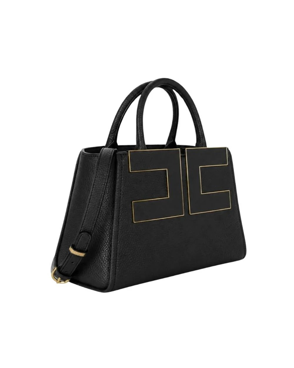 ELISABETTA FRANCHI Borsa Tote Ecopelle Logo-Nero