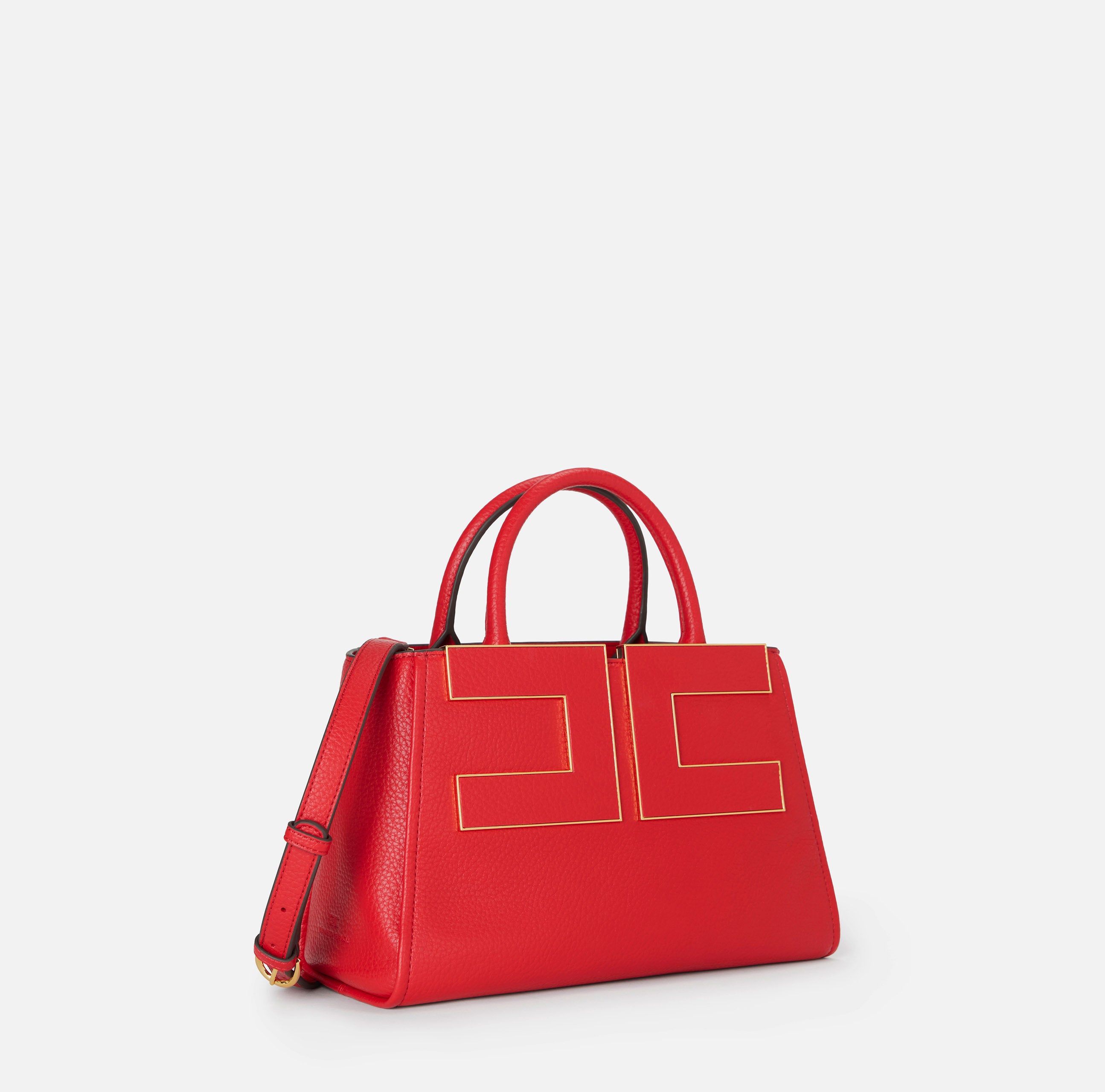 ELISABETTA FRANCHI Borsa Tote Ecopelle Logo-Red Passion