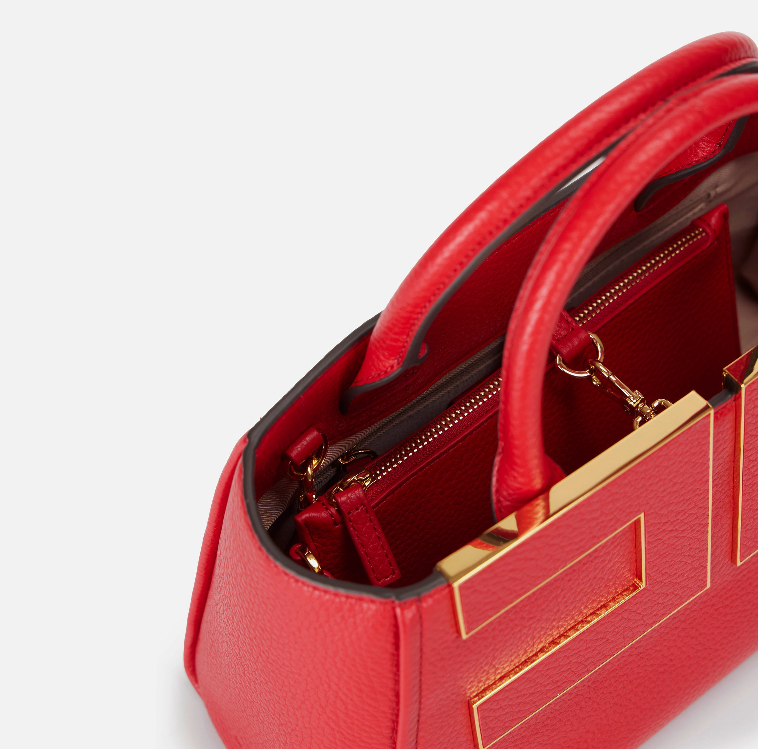 ELISABETTA FRANCHI Borsa Tote Ecopelle Logo-Red Passion