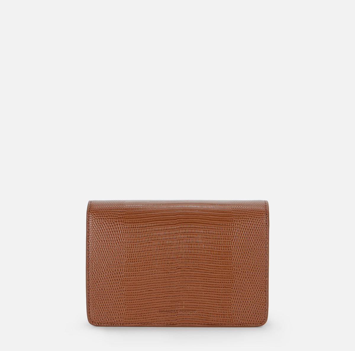 ELISABETTA FRANCHI Borsa Tracolla Ecopelle Logo Stampa Lucertola-Sigaro